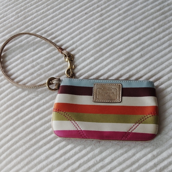 Coach Handbags - Coach Colorful Striped Wristlet